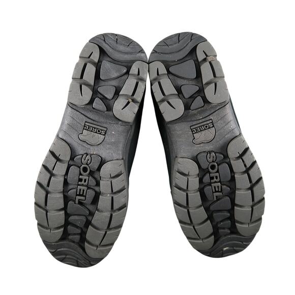 Sorel Boots Womens 8.5 Shoes Waterfall Low Lace Up Leather Winter Snow Black - Picture 10 of 13